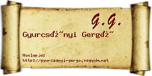 Gyurcsányi Gergő névjegykártya